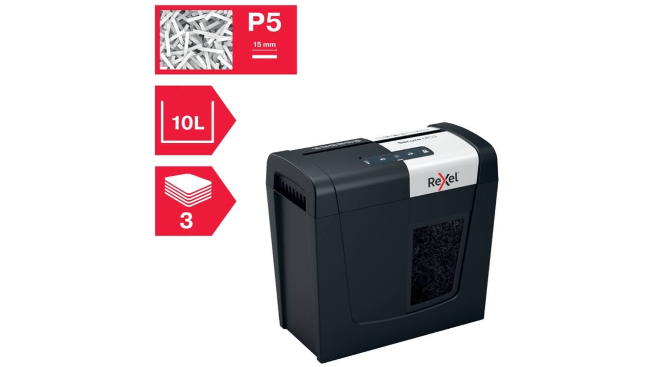 Papiervernietiger Rexel Secure MC3 P5 snippers 2x15mm