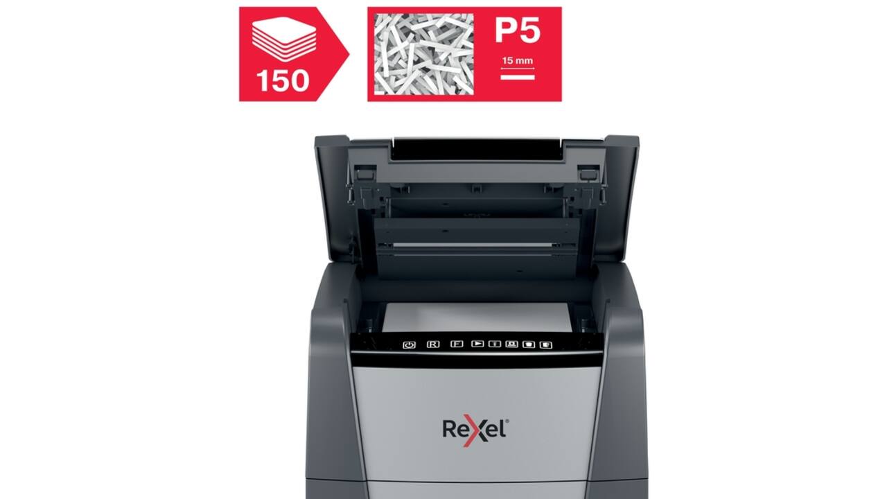 Papiervernietiger Rexel Optimum Auto+ 150M P5 snippers 2x15mm
