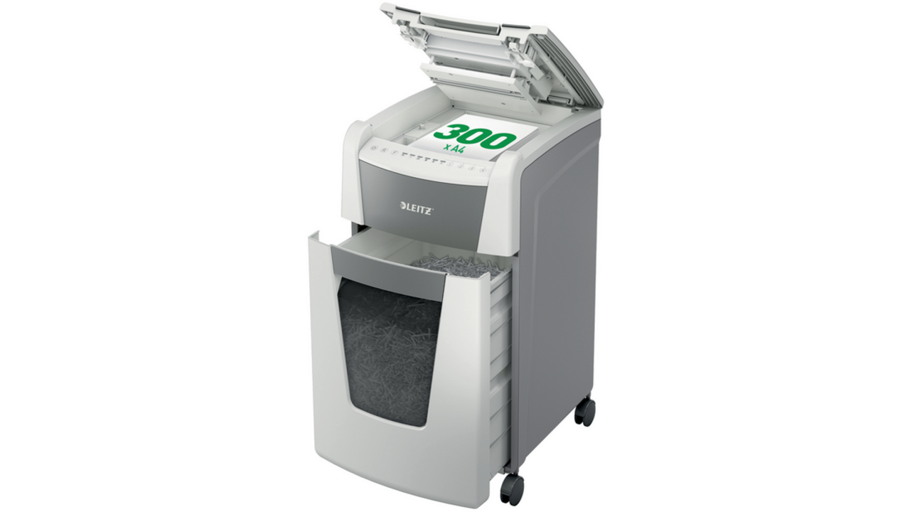 Papiervernietiger Leitz IQ Auto+ Office 300 P5 snippers 2x15mm