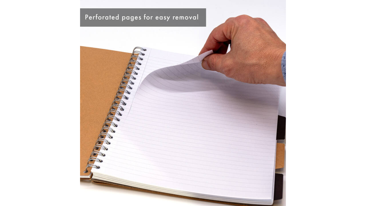 Projectboek Pukka Kraft A4 lijn 5-tabs 200 pagina's 80gr