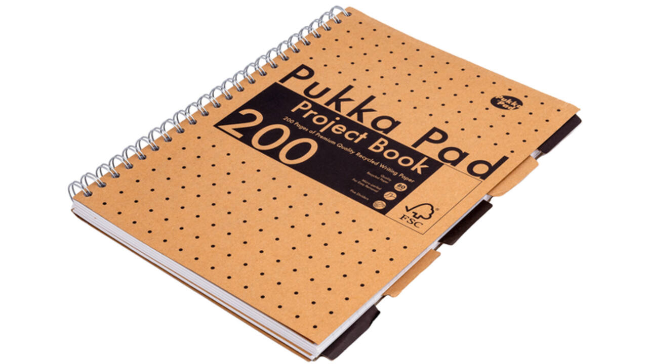 Projectboek Pukka Kraft A4 lijn 5-tabs 200 pagina's 80gr