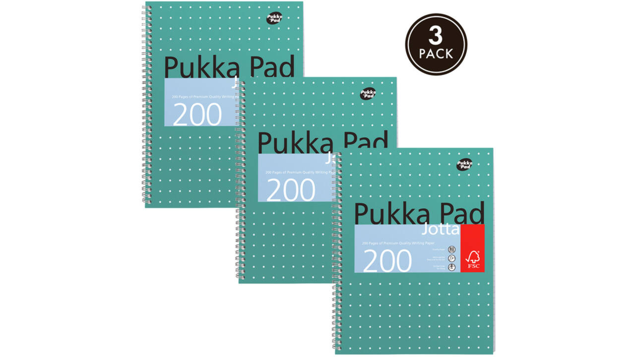 Collegeblok Pukka Jotta A4 lijn 4-gaats 200 pagina's 80gr groen