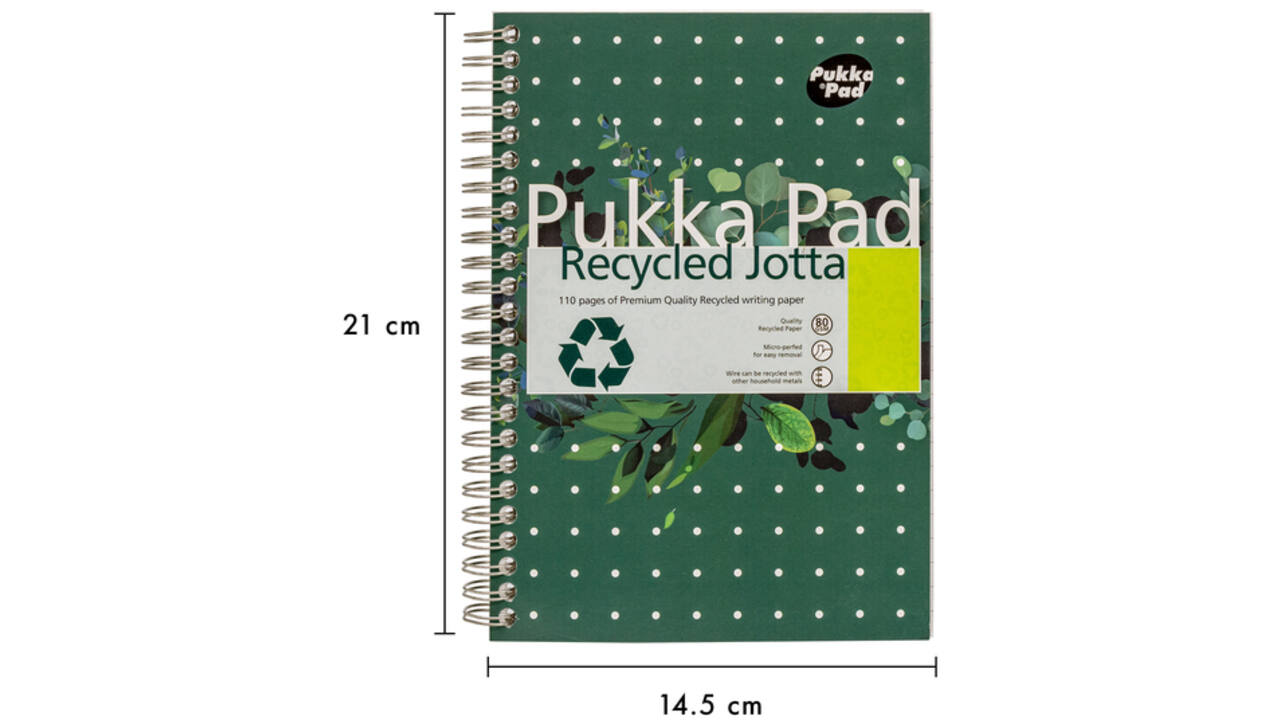 Notitieboek Pukka Jotta A5 lijn 110 pagina's 80gr groen