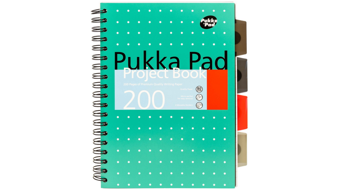 Projectboek Pukka Metallic B5 lijn 4-tabs 200 pagina's 80gr groen
