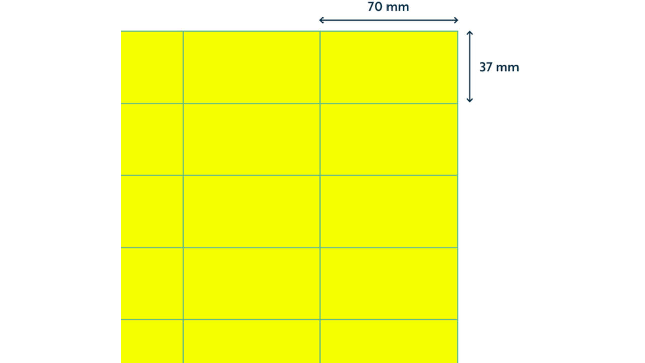 Etiket Rillprint 70x37mm fluorgeel 2400 etiketten