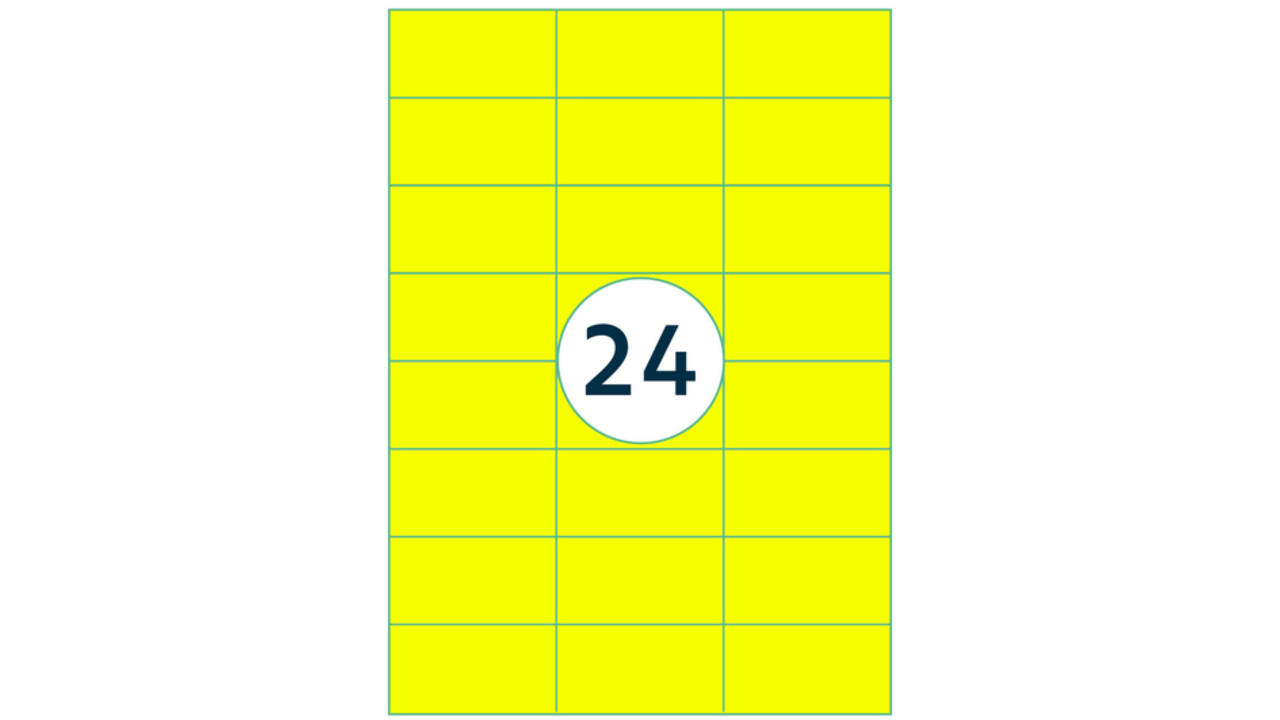 Etiket Rillprint 70x37mm fluorgeel 2400 etiketten