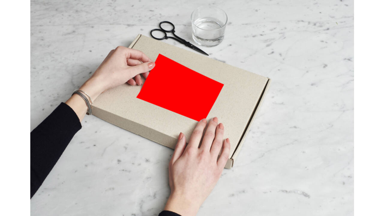 Etiket Rillprint 105x74mm fluorrood 800 etiketten