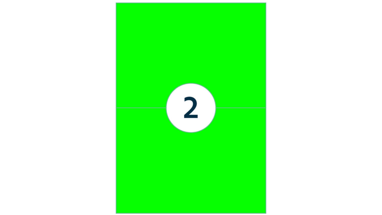 Etiket Rillprint 210x148mm fluorgroen 200 etiketten