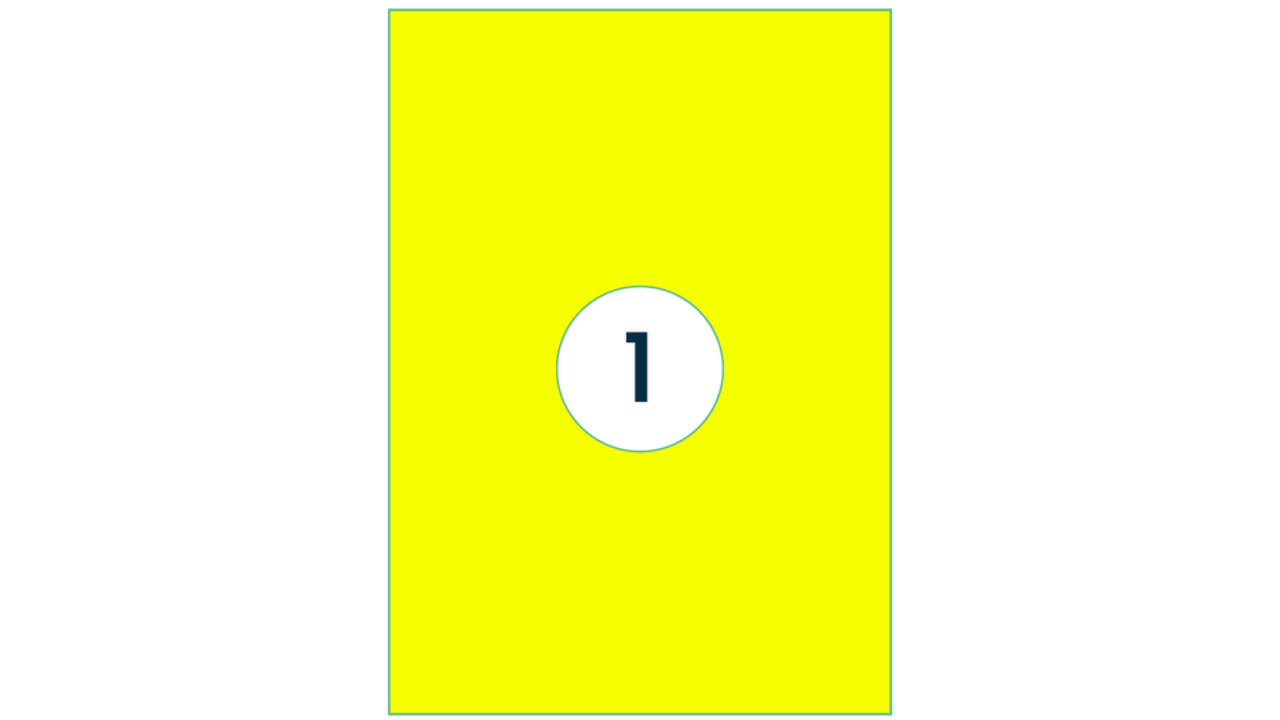 Etiket Rillprint 210x297mm fluorgeel 100 etiketten