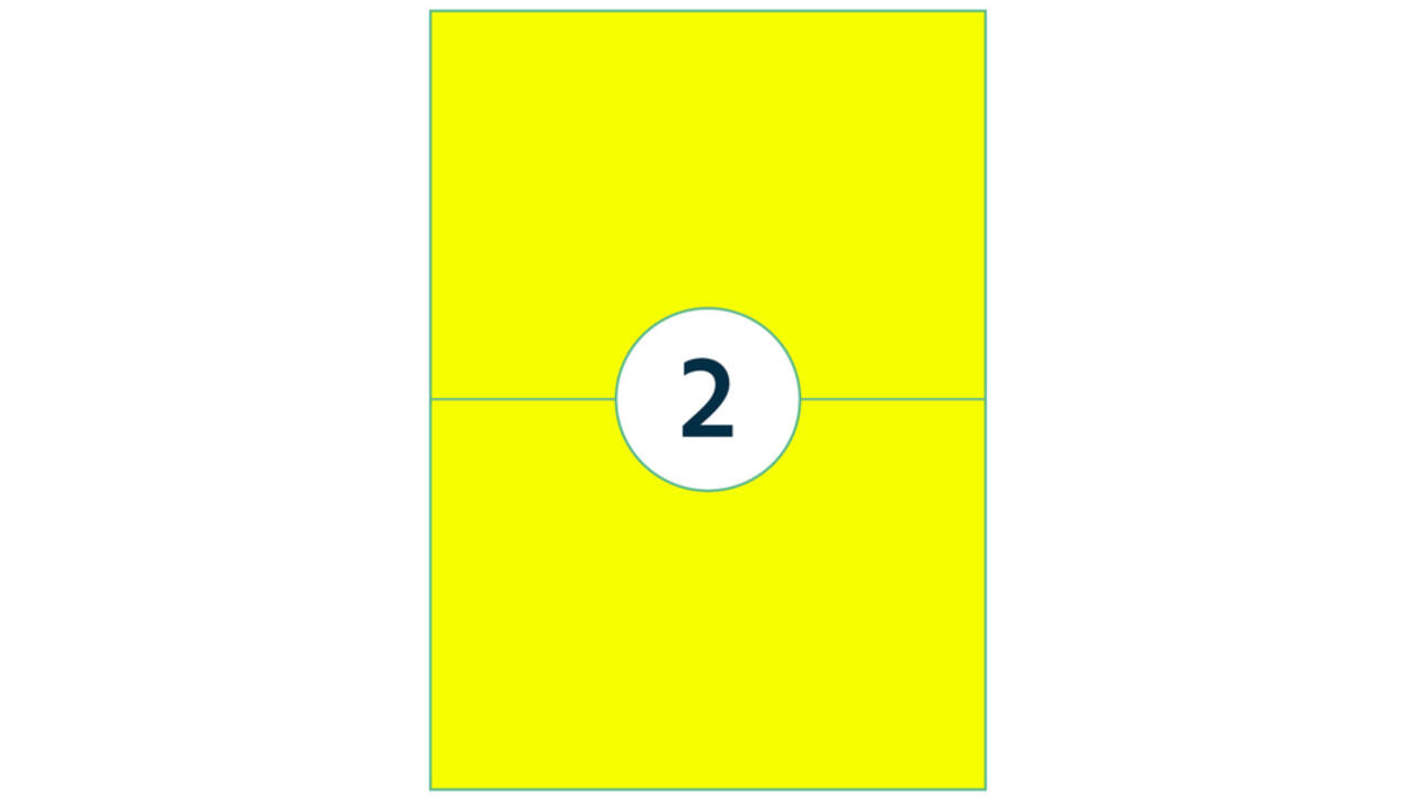 Etiket Rillprint 210x148mm fluorgeel 200 etiketten