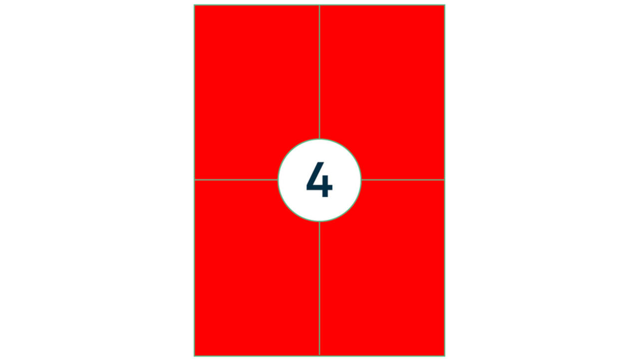 Etiket Rillprint 105x148mm fluorrood 400 etiketten