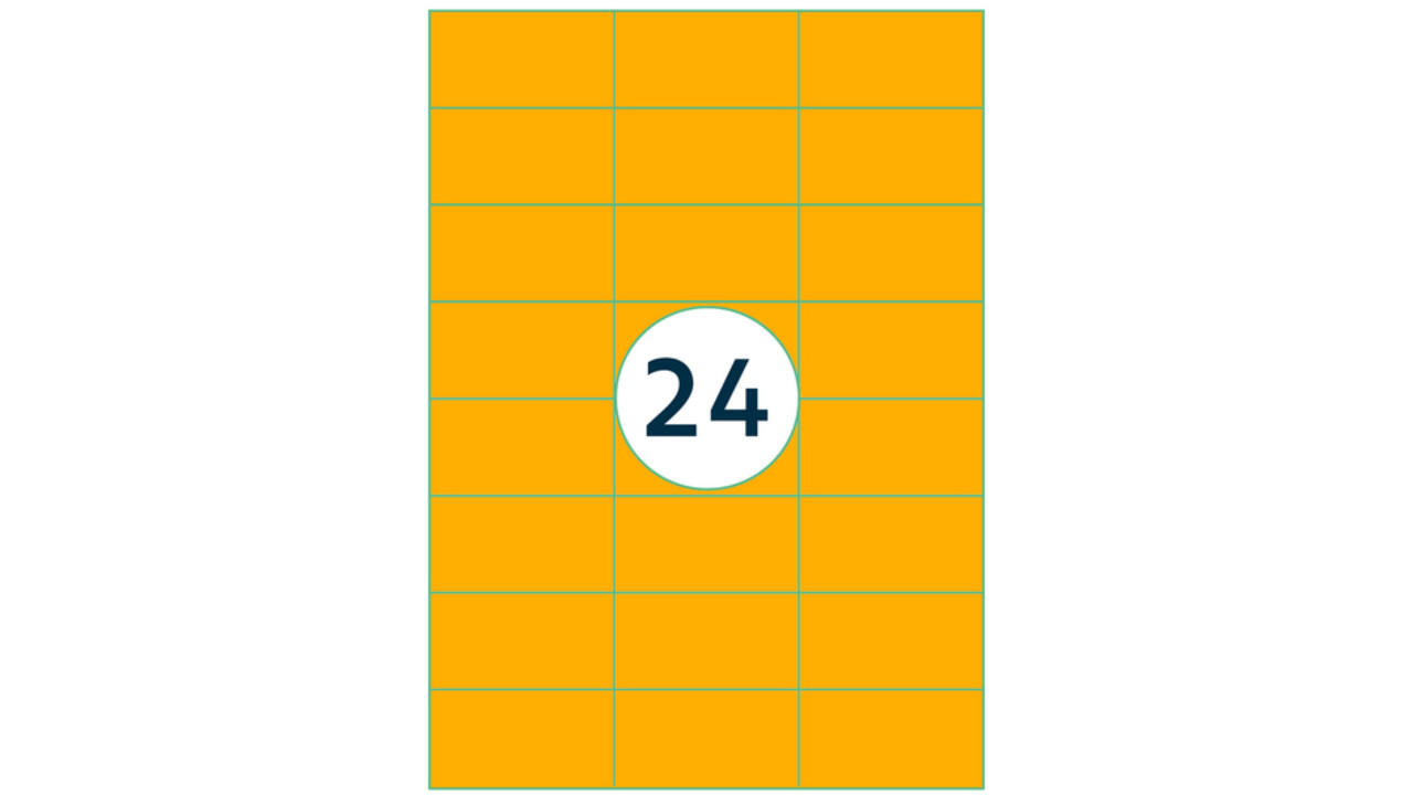Etiket Rillprint 70x37mm fluororanje 2400 etiketten