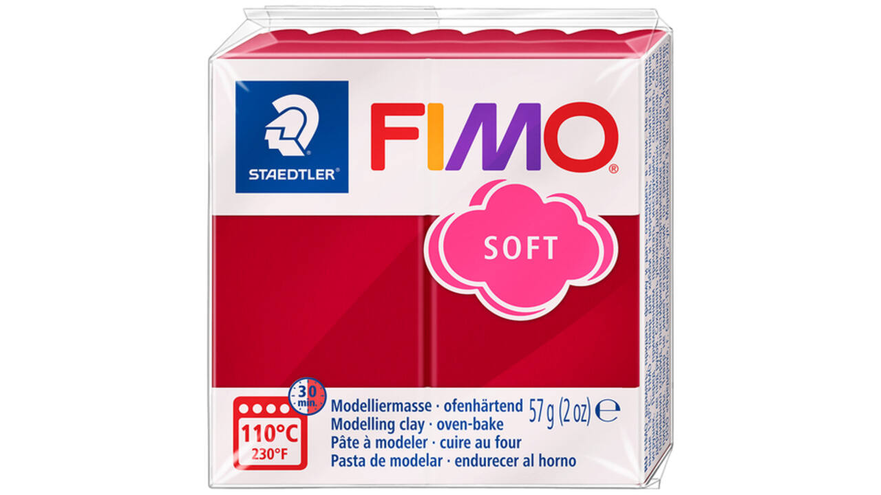 Boetseerklei Fimo soft 57 gram kersrood