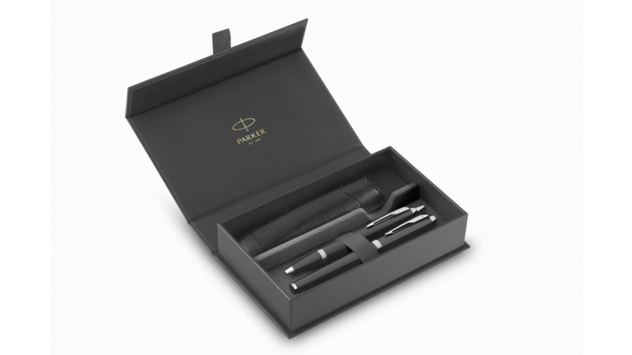 Balpen en vulpen Parker IM met etui black CT medium 3 stuks