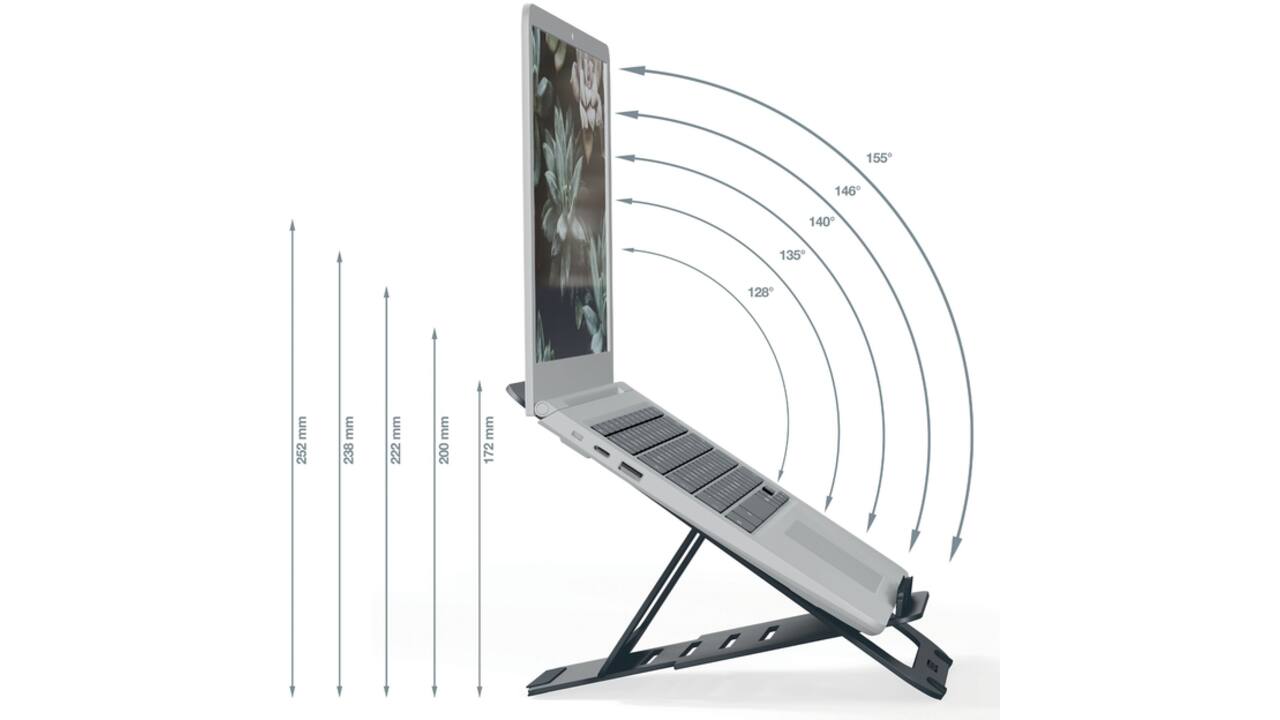 Laptopstandaard Leitz Ergo Aluminium plat verstelbaar