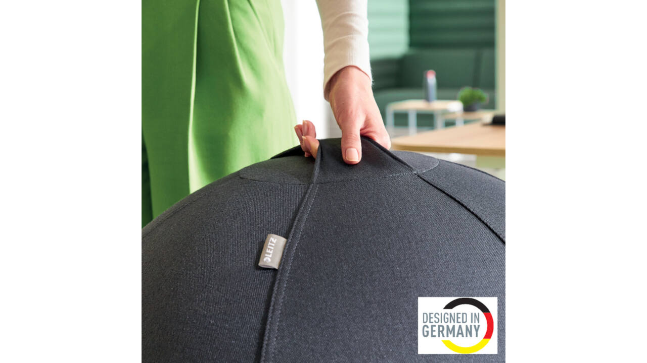 Actieve zitbal Leitz Ergo 65cm anti-rol donkergrijs