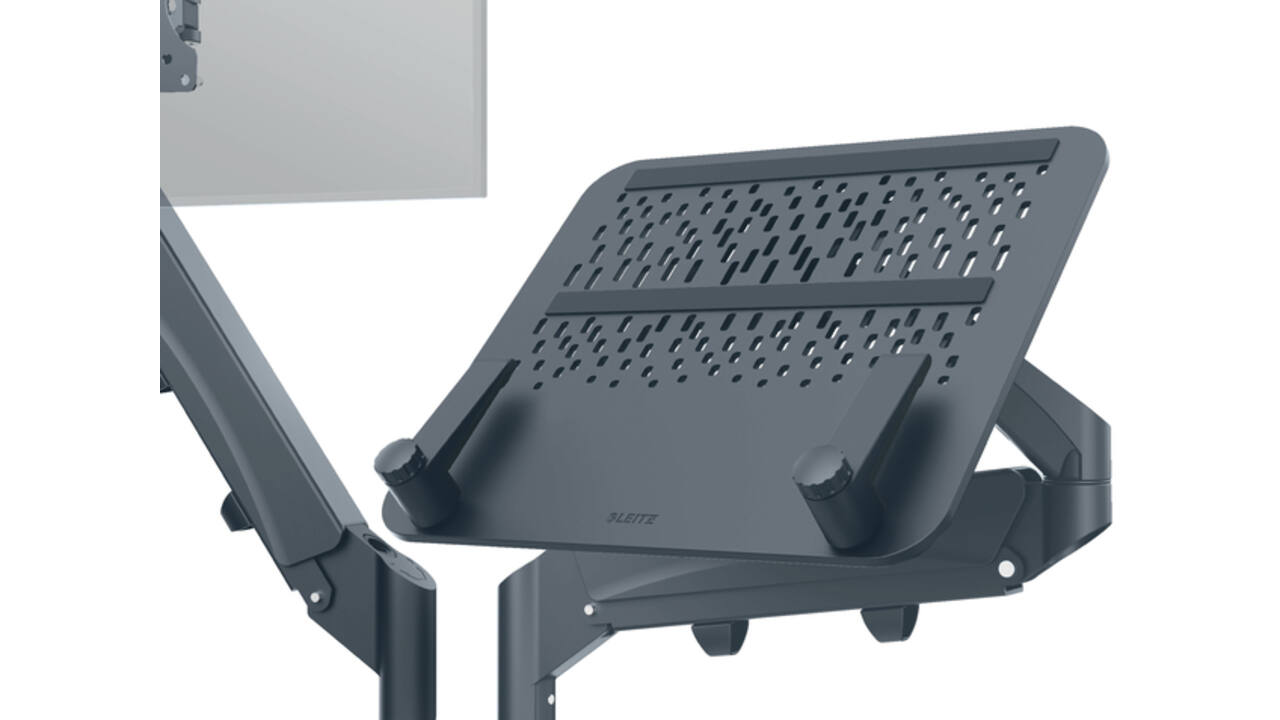 Monitor en Laptoparm Leitz Ergo ruimtebesparend dubbele monitorarm