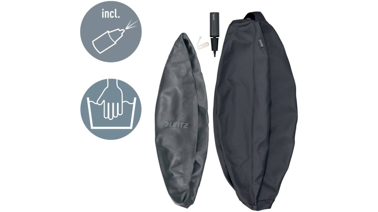 Actieve zitbal Leitz Ergo 75cm anti-rol donkergrijs