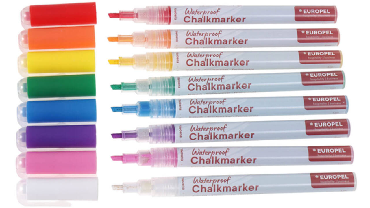 Krijtstift Europel watervast 1-3mm assorti etui 8 stuks