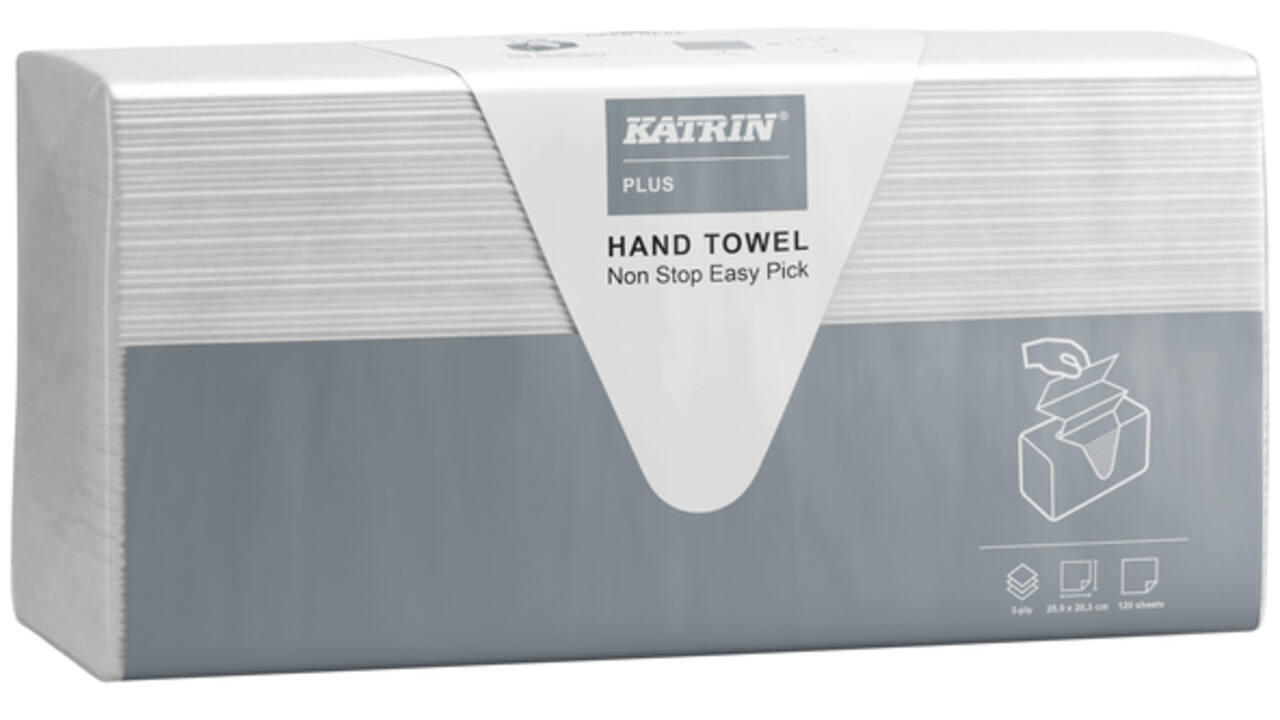 Handdoek Katrin Plus easy pick z-vouw 3-laags 203x255mm 21x120vel wit 87211