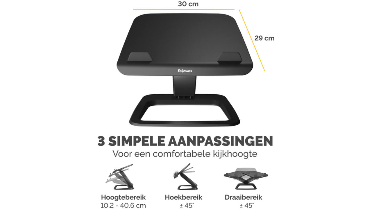 Laptopstandaard Fellowes Hana LT zwart