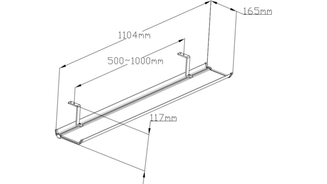 Kabelgoot Euroseats universeel 110cm zwart