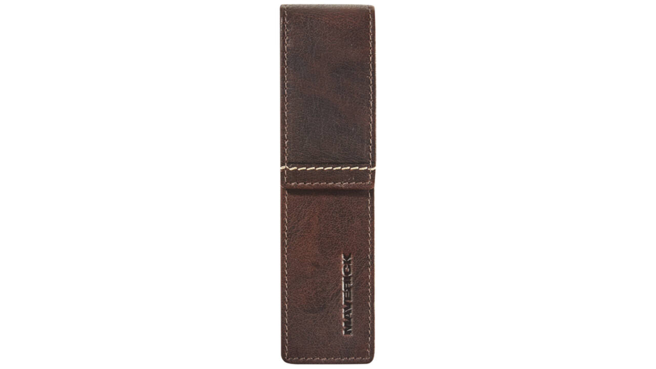 Pennenetui Maverick Rough Gear Brown 2-delig