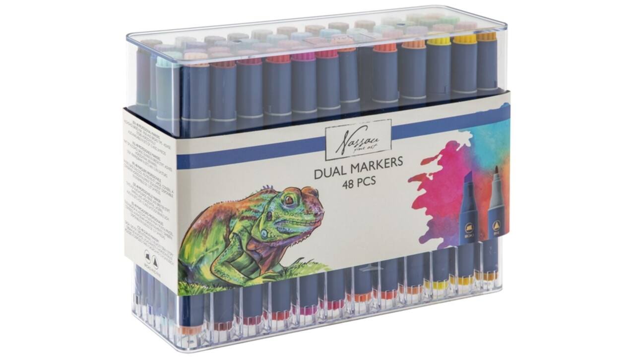 Alcoholmarkers Nassau Arts duopunt set à 48 kleuren