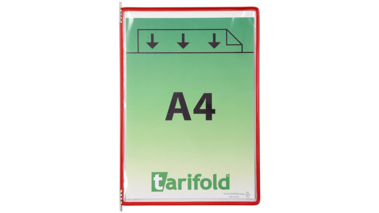 Zichtpaneel Tarifold A4 verticaal rood 10 stuks