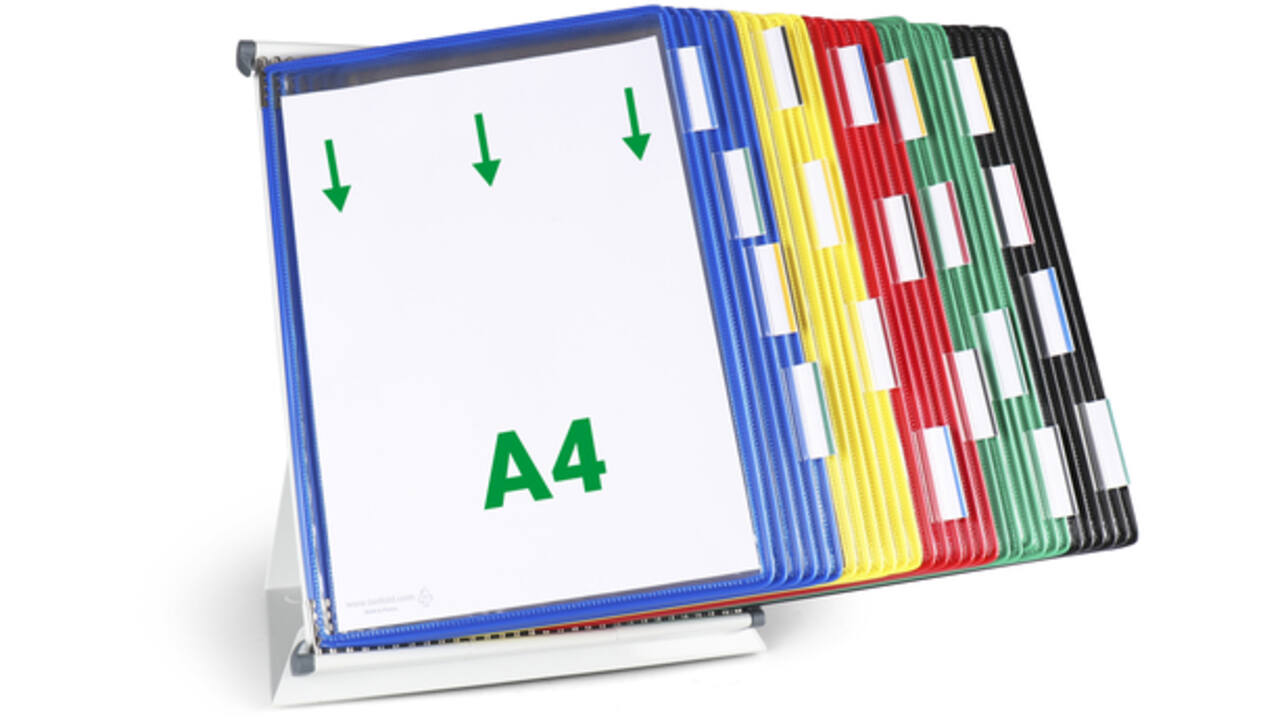 Zichtpanelensysteem bureau Tarifold metaal A4 met 30-tassen assorti