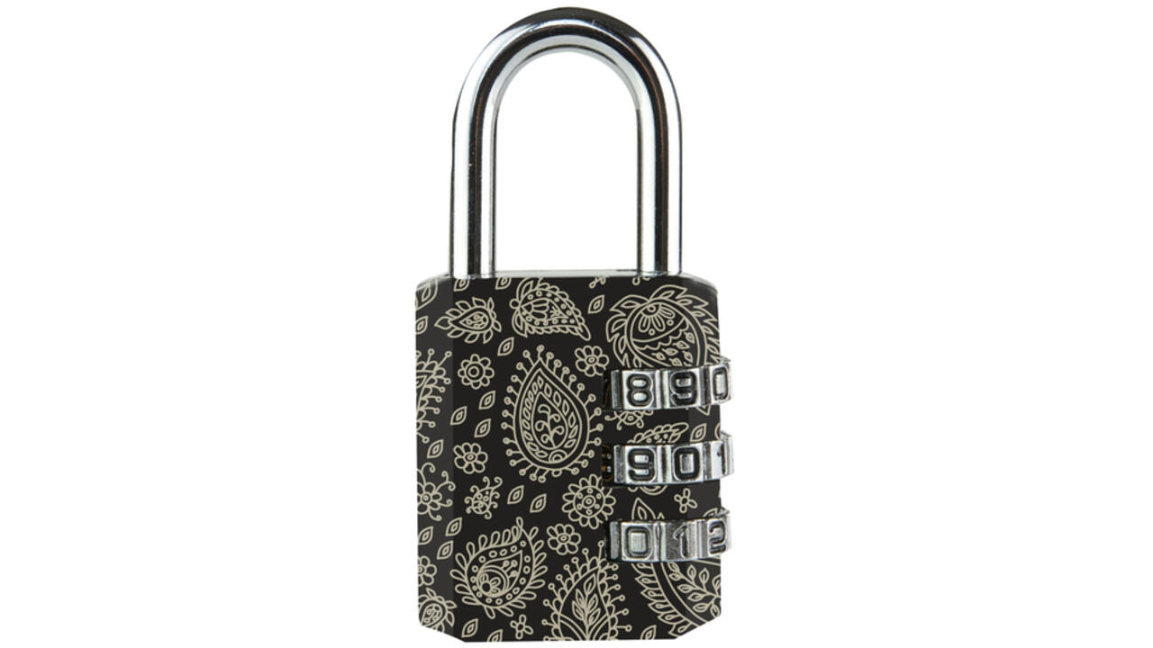 Hangslot Masterlock 3-cijfer combinatie 30mm 4 patronen ass