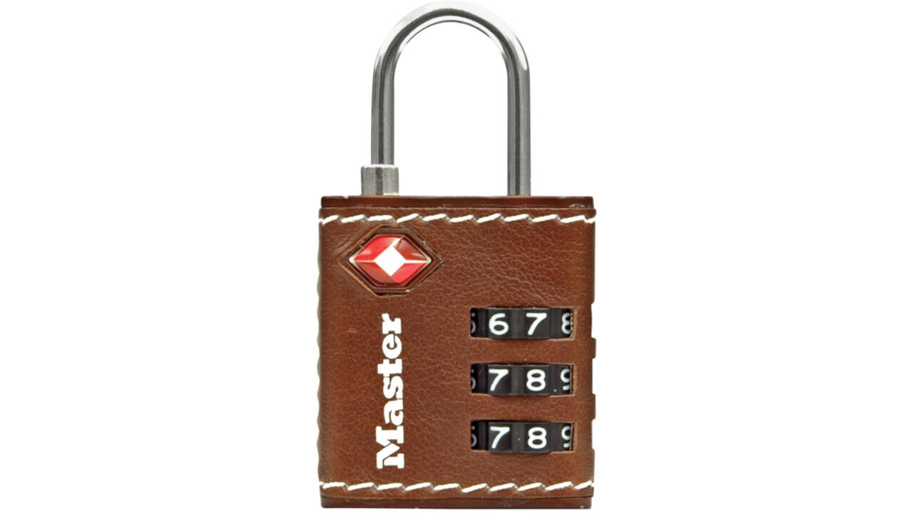 Hangslot Masterlock 3-cijfer combinatie TSA 30mm bruin leer
