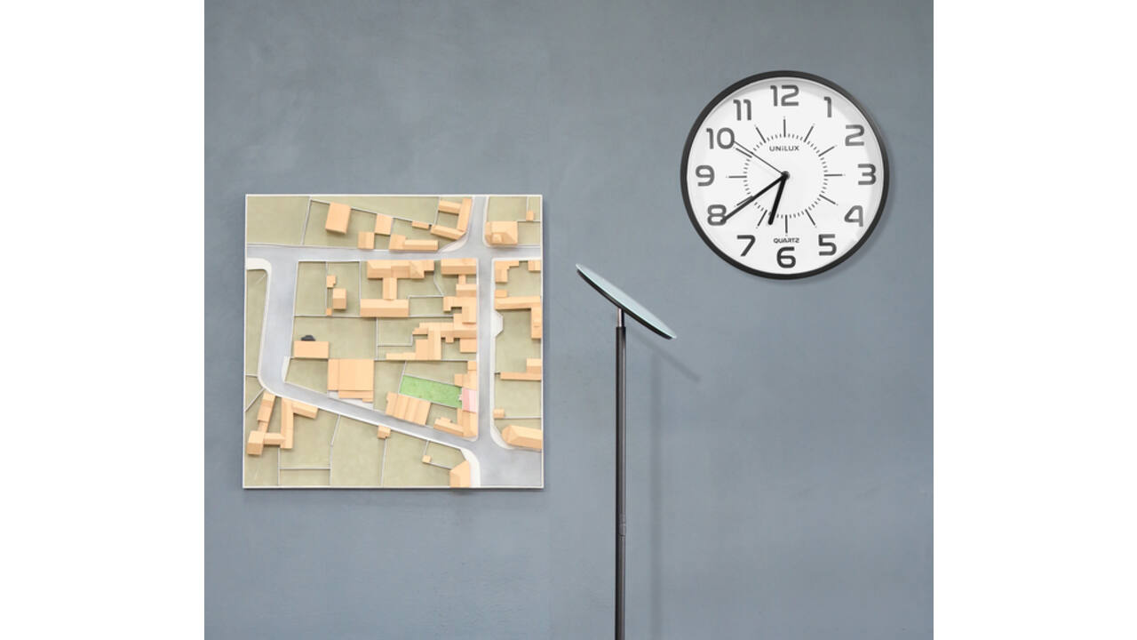 Wandklok Unilux Pop Ø 30.5cm kunststof zwart