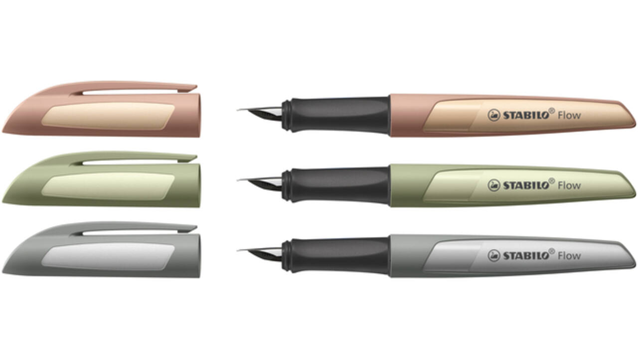 Vulpen STABILO Flow medium khaki blister à 1 stuk