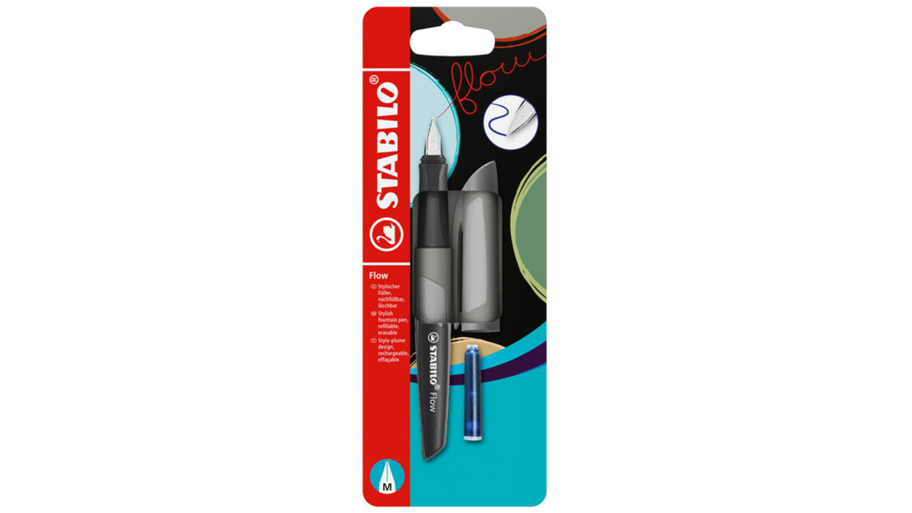 Vulpen STABILO Flow medium grijs blister à 1 stuk
