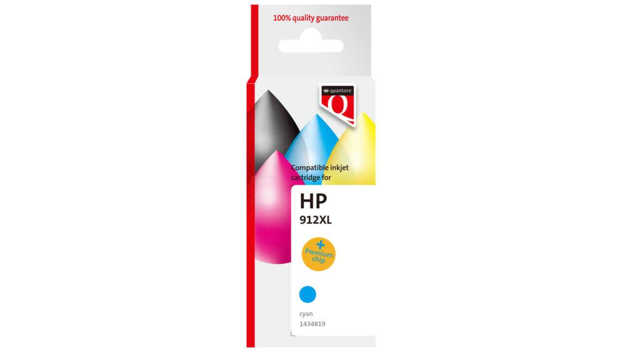 Inktcartridge Quantore alternatief tbv Hp 912XL 3YL81AE hc blauw