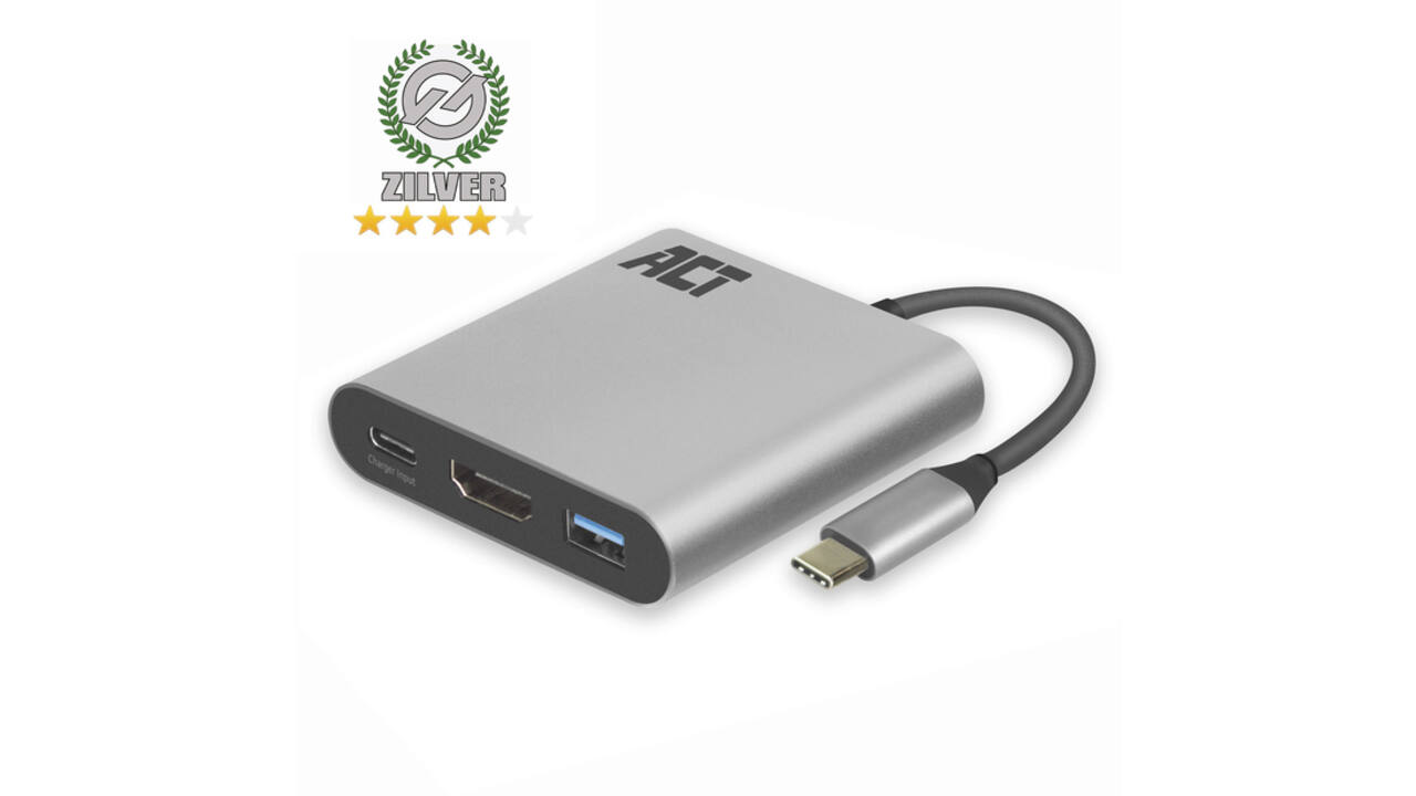 Adapter ACT USB-C multiport voor 1 HDMI monitor