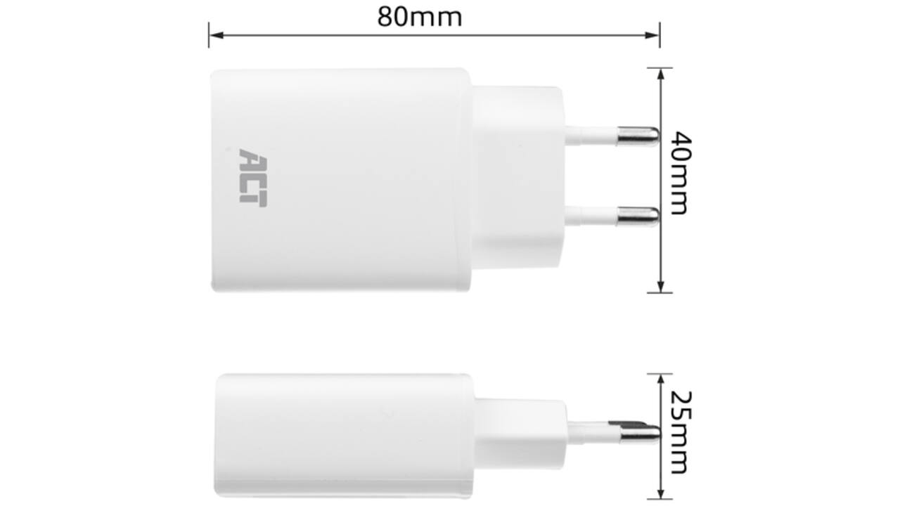 Oplader ACT USB-C 1-poort 20W Power Delivery