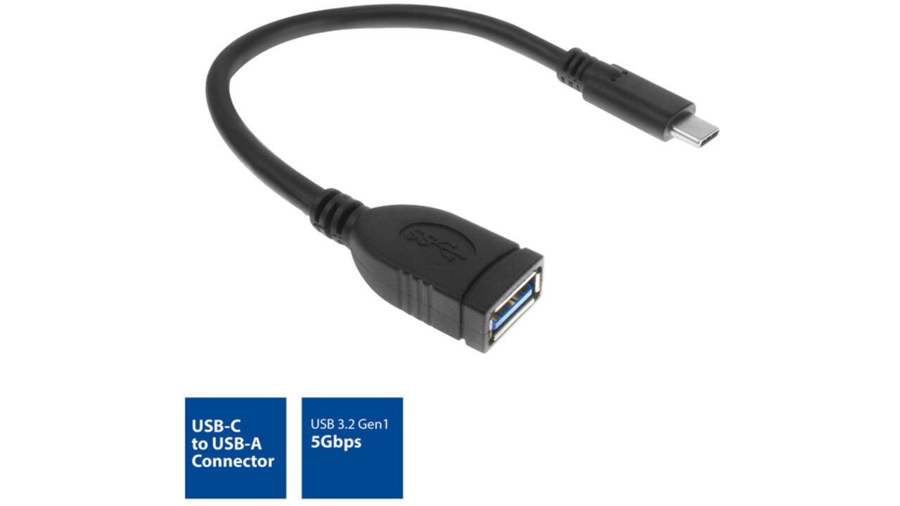 Kabel ACT USB 3.0 OTG USB-C male naar USB-A female