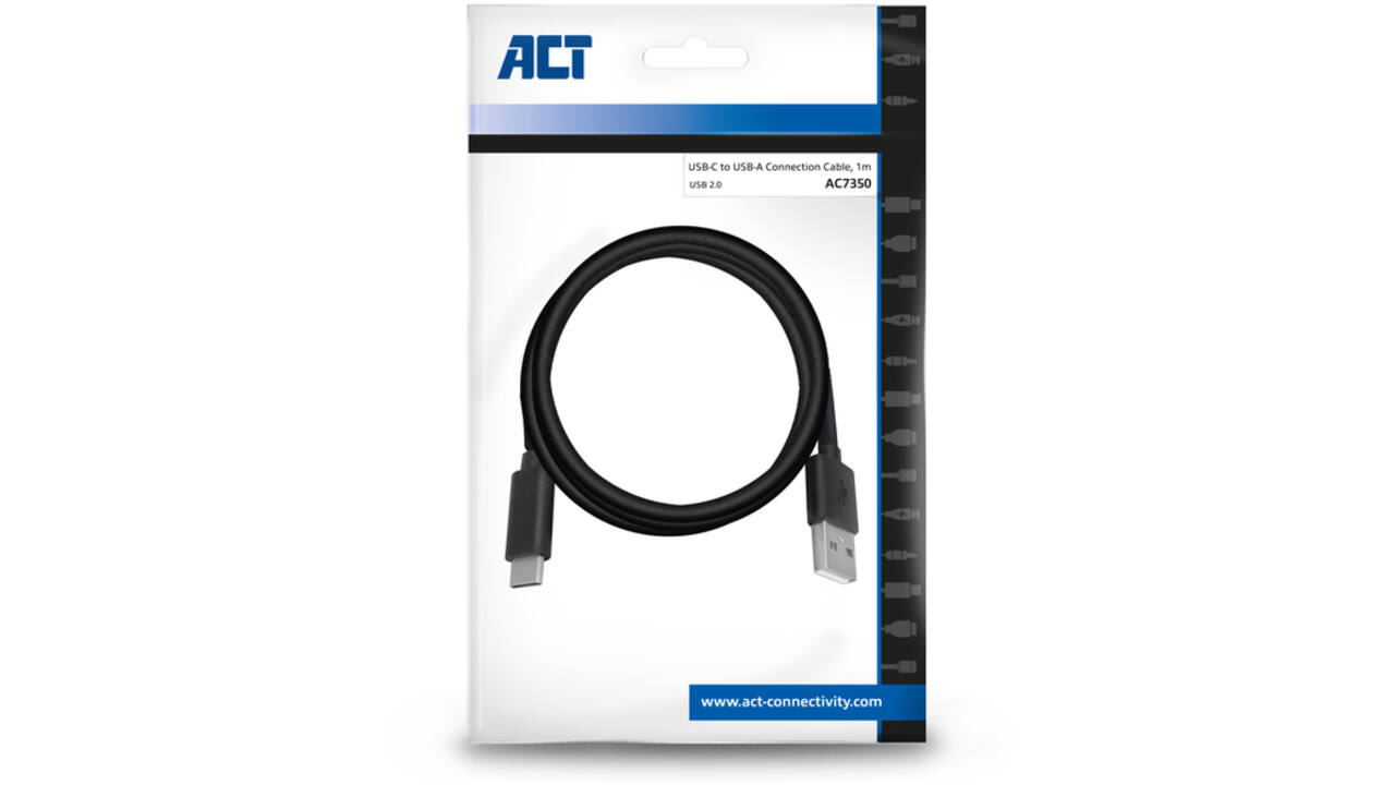 Kabel ACT USB 2.0 USB-A naar USB-C 1 meter