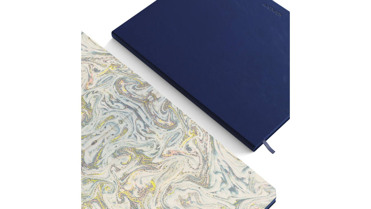 Notitieboek de KEMPEN Silence 110x160mm blanco 160 pagina's 90gr donkerblauw