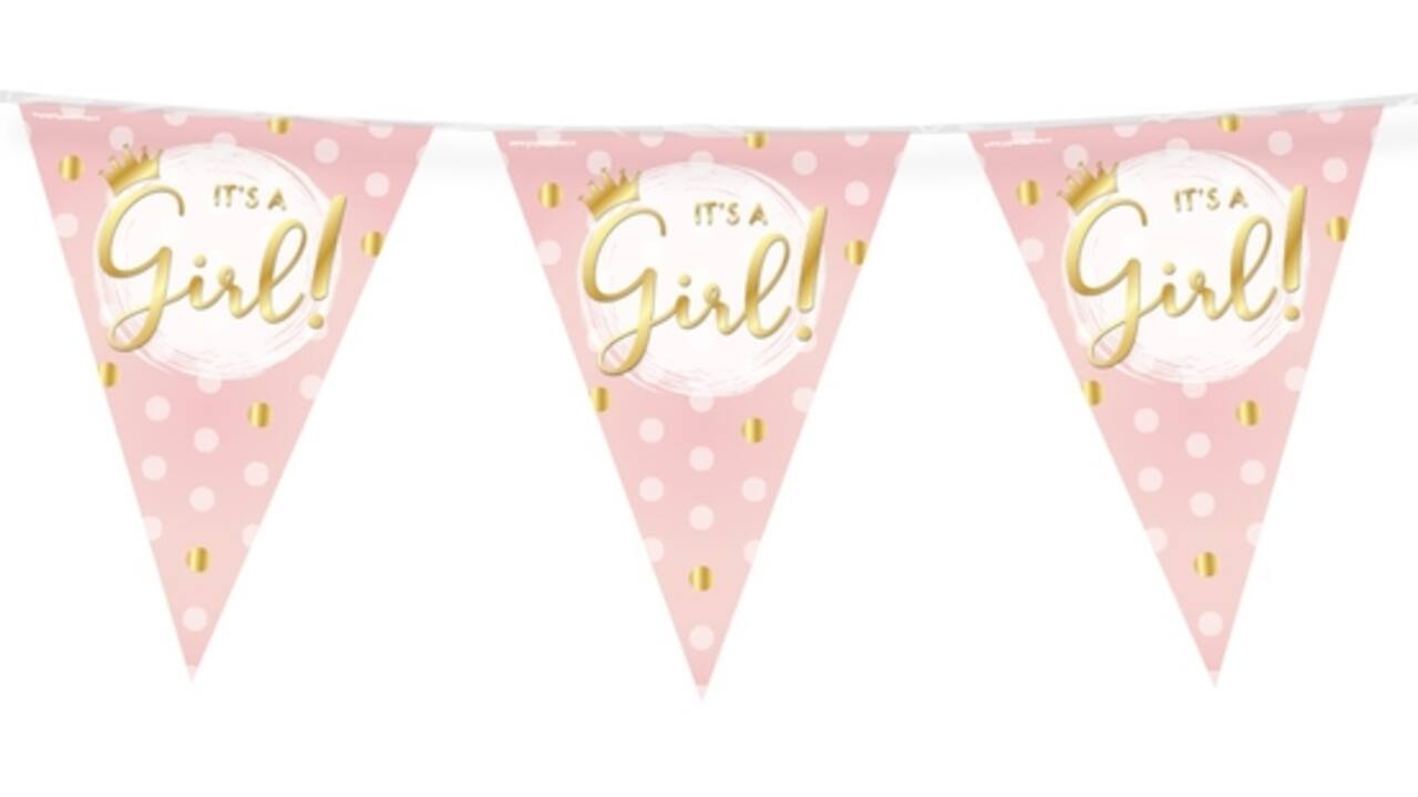 Party Flags foil It's a girl!