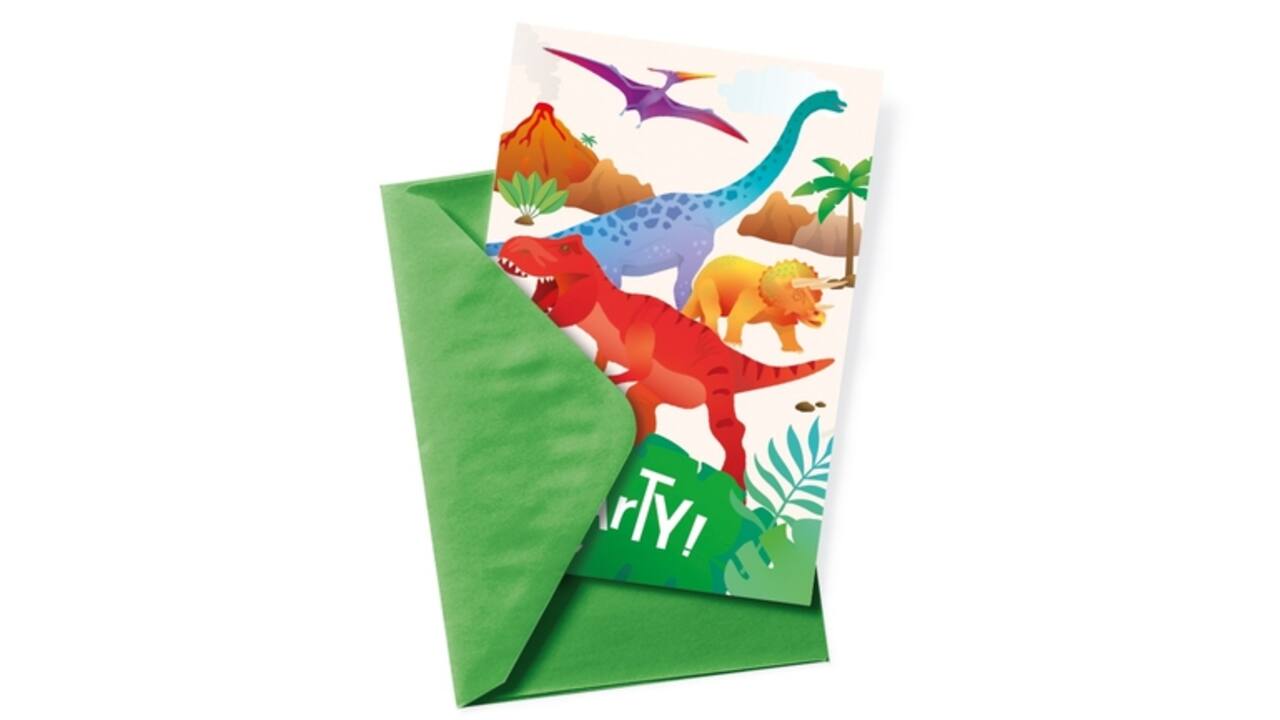 Uitnodigingskaarten Dino
