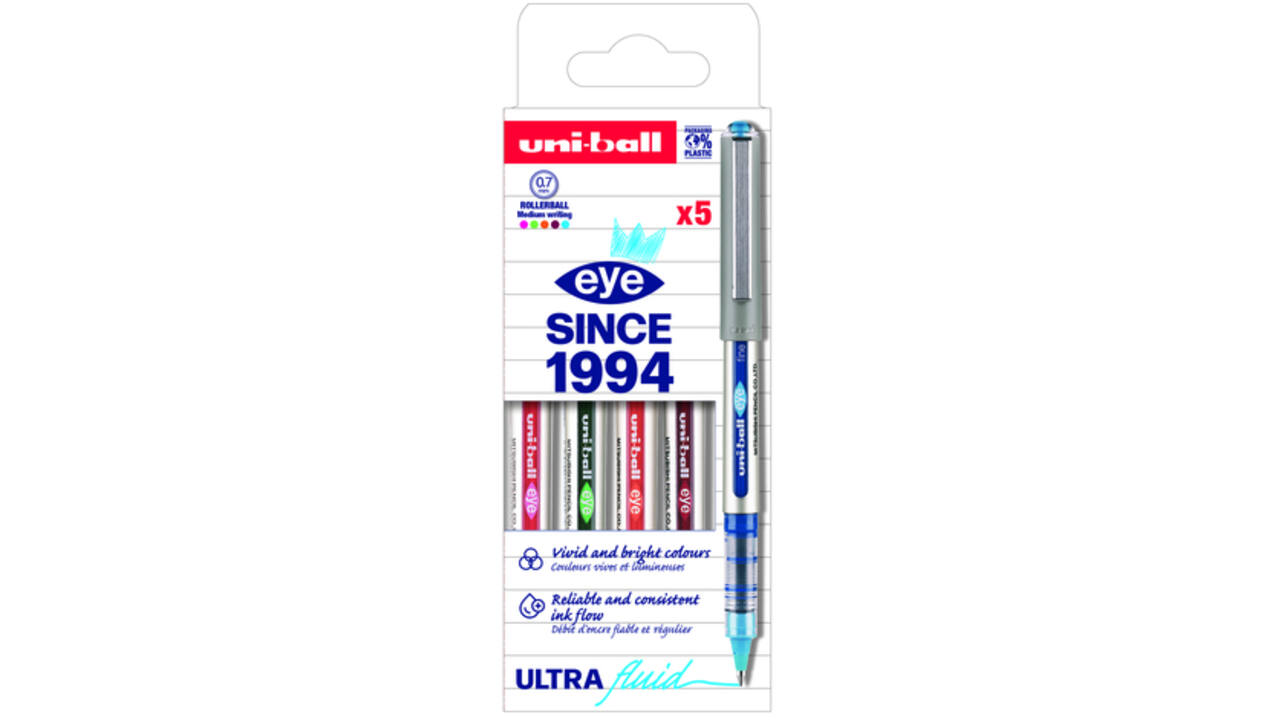 Rollerpen Uni-ball Eye UB157 medium assorti 5 stuks