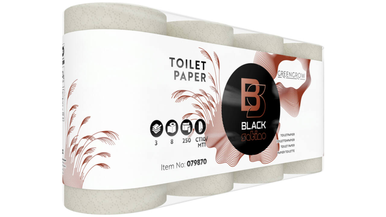 Toiletpapier BlackSatino GreenGrow CT10 3-laags 8x250vel naturel 079870