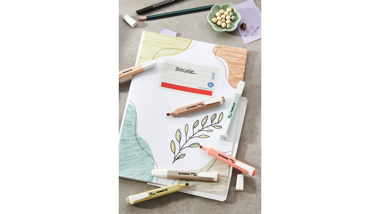 Markeerstift STABILO Swing cool nature colors deskset 18 stuks