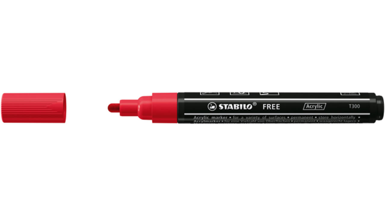 Acrylmarker STABILO Free Acrylic T300 karmijnrood