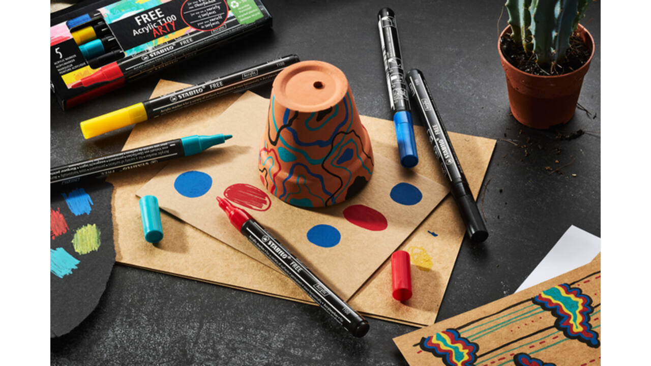 Acrylmarker STABILO Free Acrylic T100 Royal assorti 5 stuks