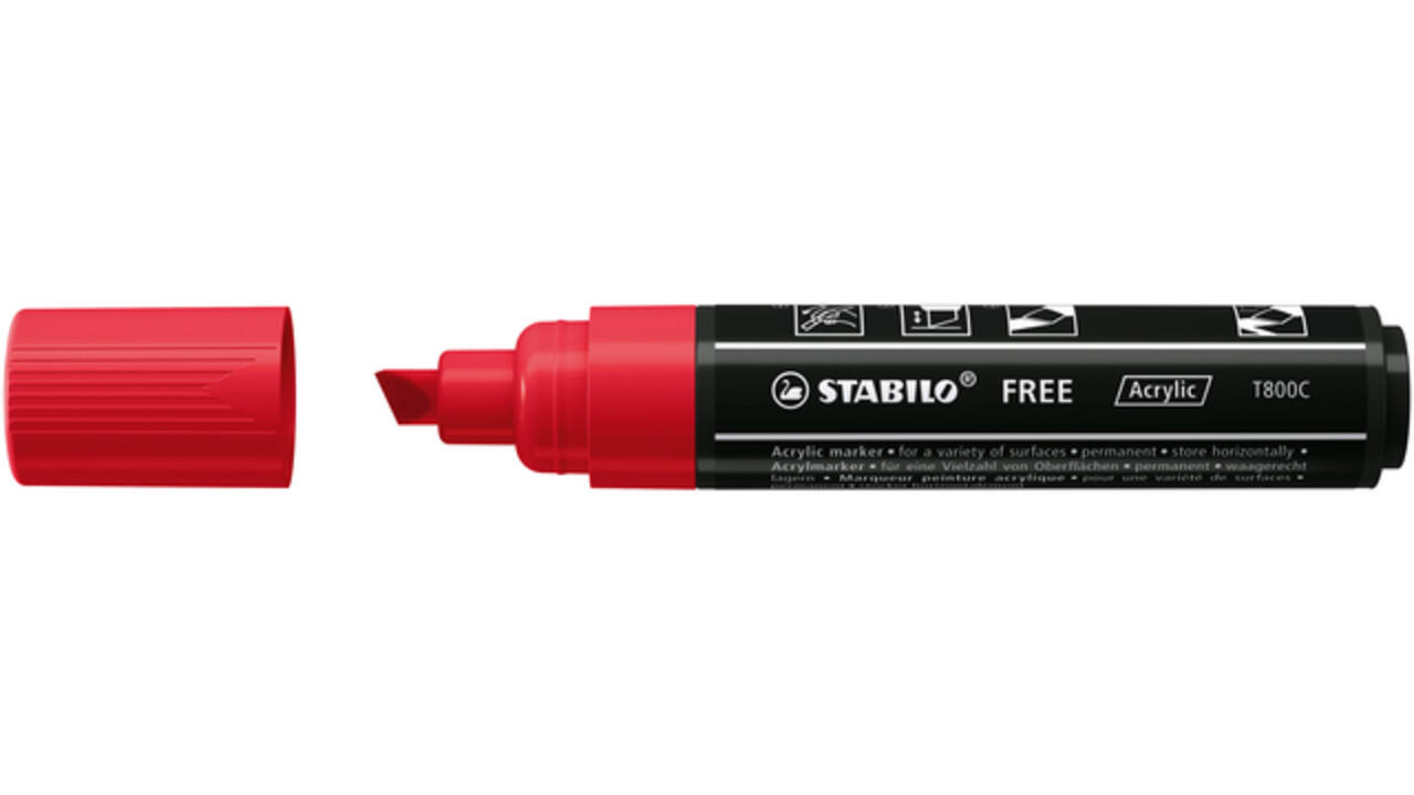 Acrylmarker STABILO Free Acrylic T800C karmijnrood