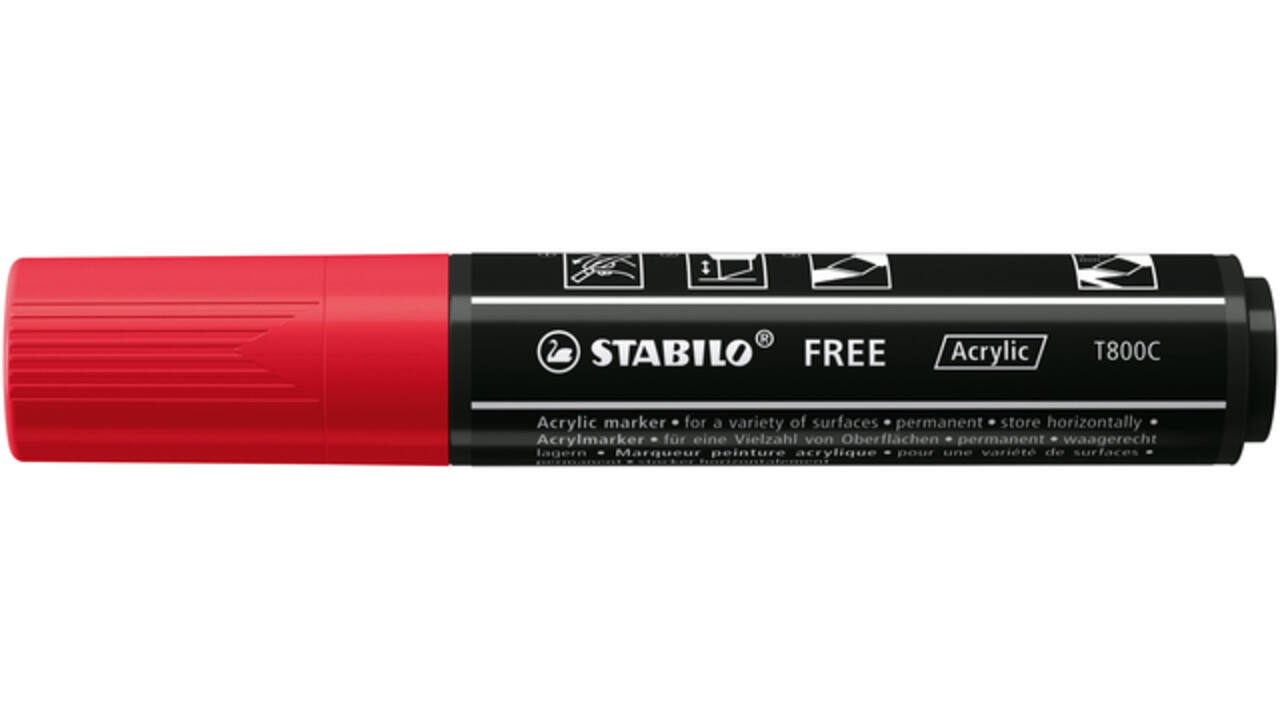 Acrylmarker STABILO Free Acrylic T800C karmijnrood